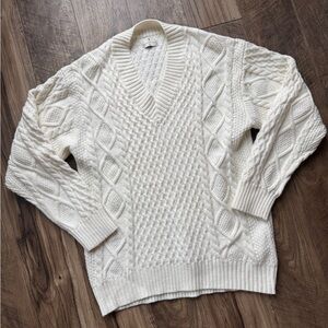 American Tall Cozy White Cable Knit Sweater